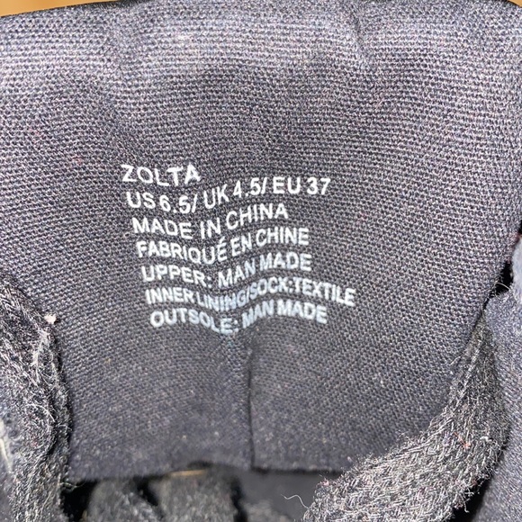 Shoe Dazzle “Zolta” Sneaker Wedges Black & Gold - Picture 4 of 6